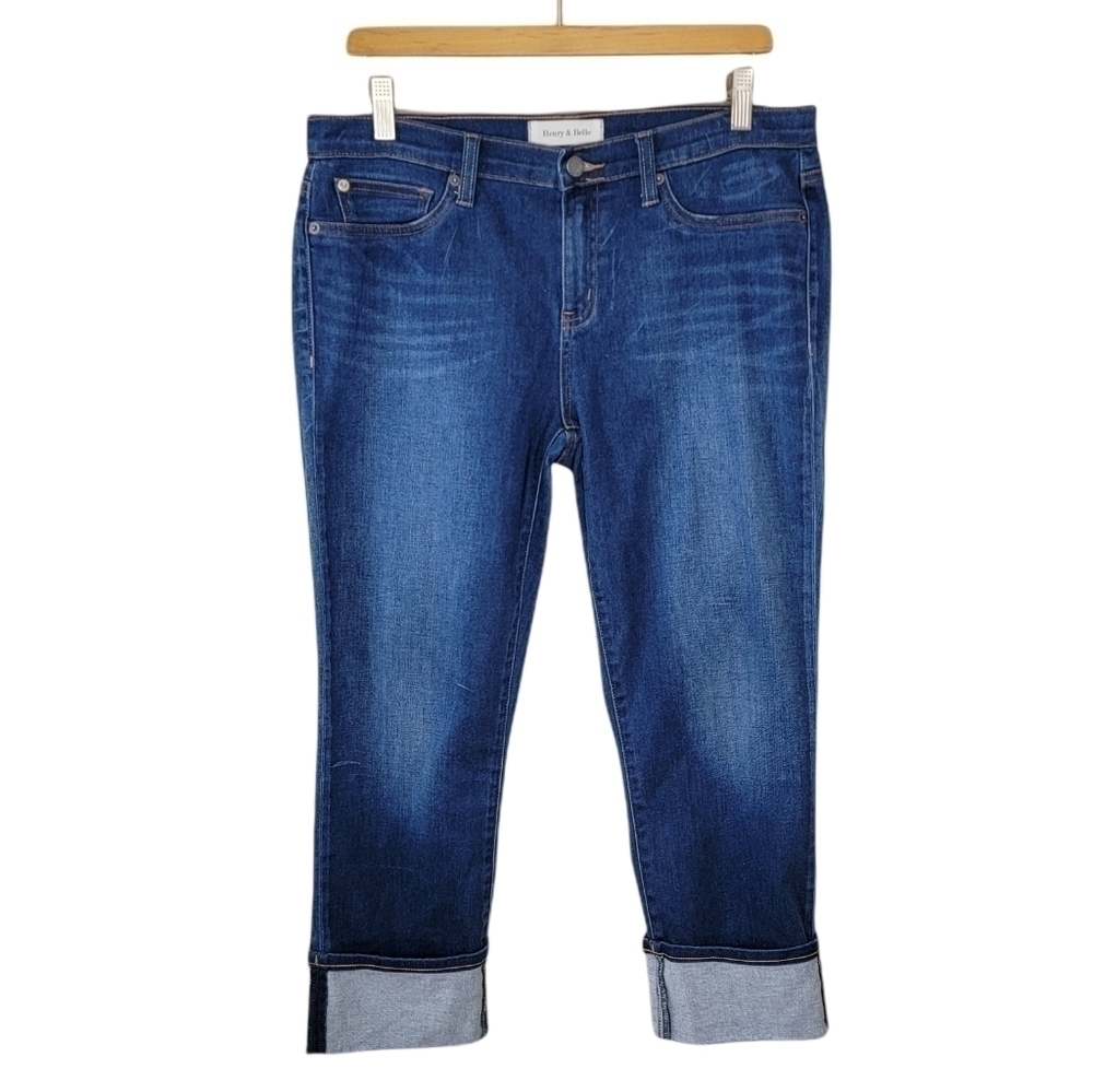 Henry & Belle Cuffed Cropped Jeans in Drake Wash Size 32 Stretchy